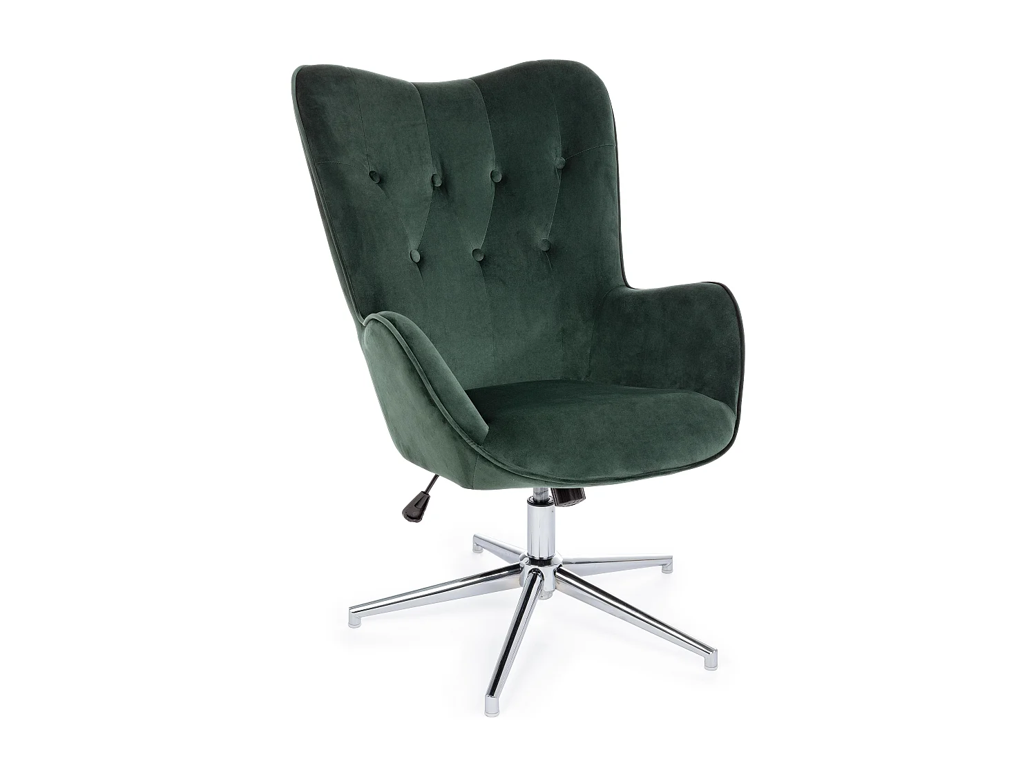 Chaise de bureau réglable en velours vert Farija