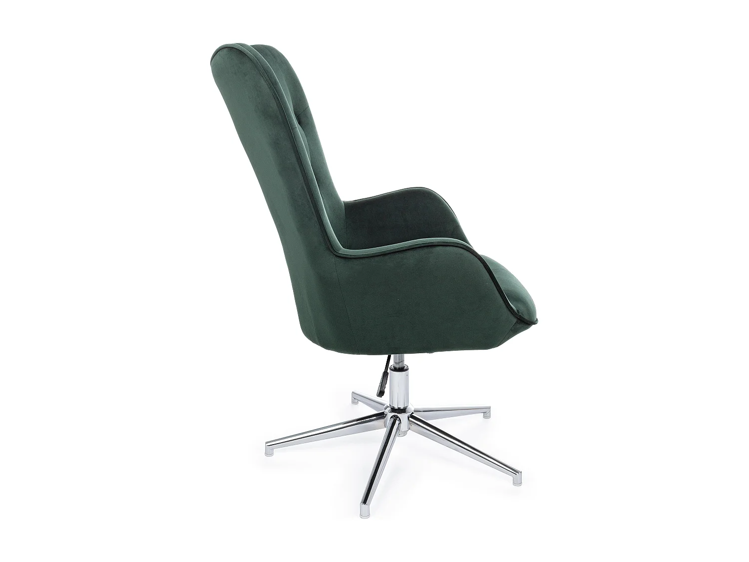Chaise de bureau réglable en velours vert Farija