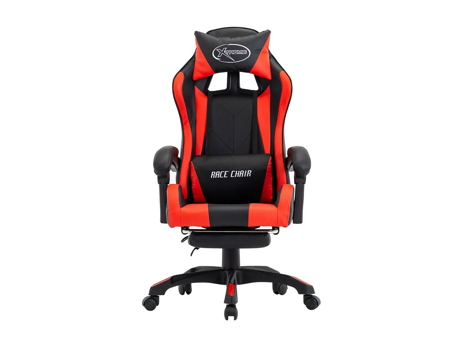 Fauteuil de jeux vidéo et repose-pied Rouge et noir Similicuir