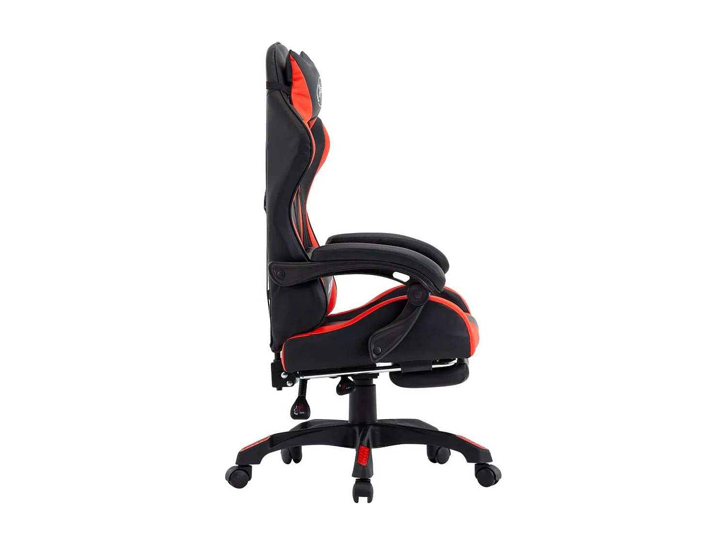 Fauteuil de jeux vidéo et repose-pied Rouge et noir Similicuir