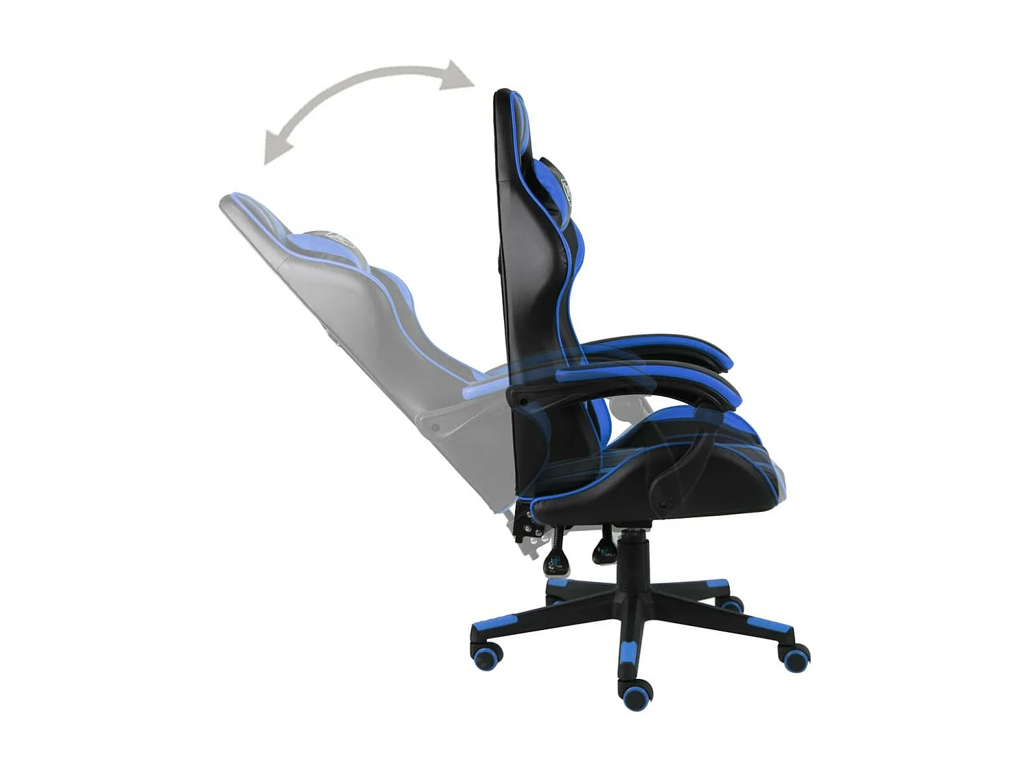 Fauteuil de jeux vidéo Noir et bleu Similicuir