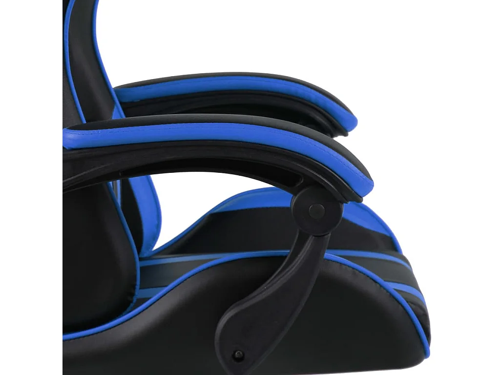 Fauteuil de jeux vidéo Noir et bleu Similicuir