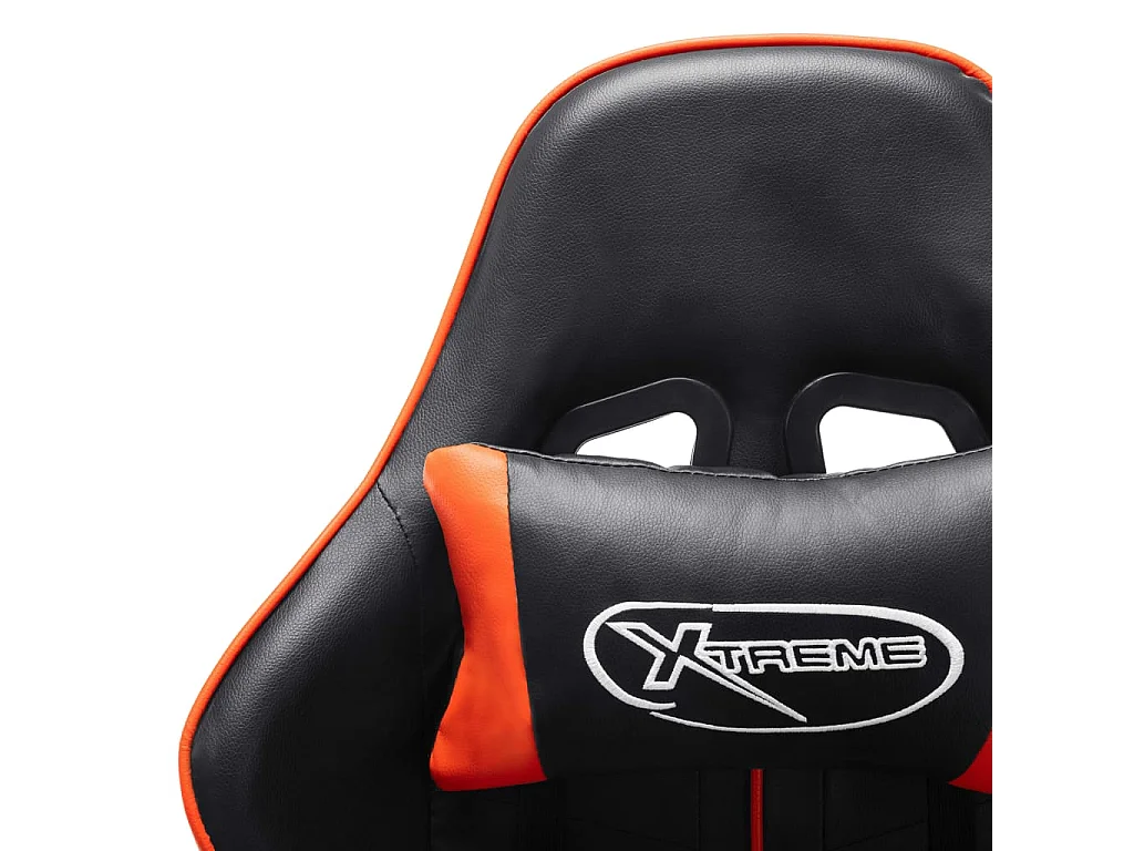 Chaise de jeu Noir et orange Cuir artificiel