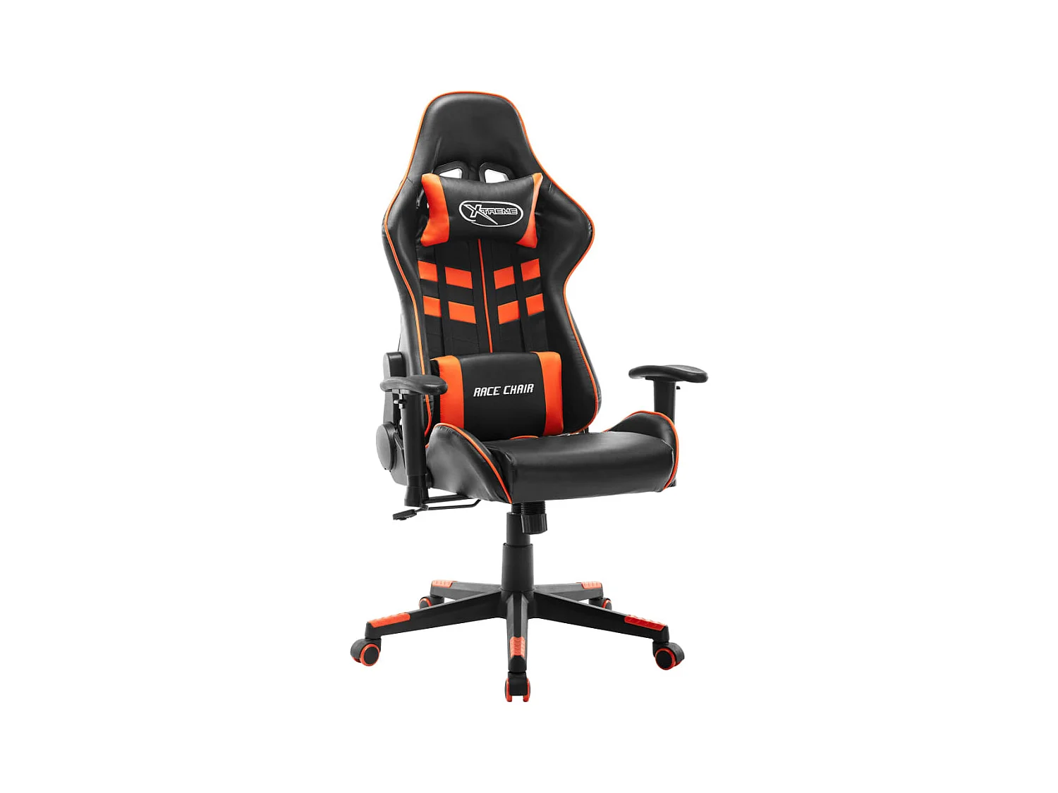 Chaise de jeu Noir et orange Cuir artificiel