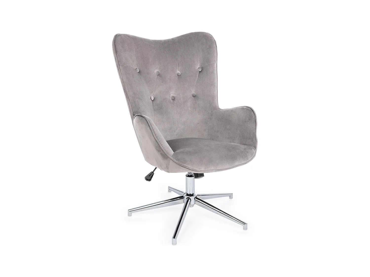 Chaise de bureau réglable en velours gris Farija