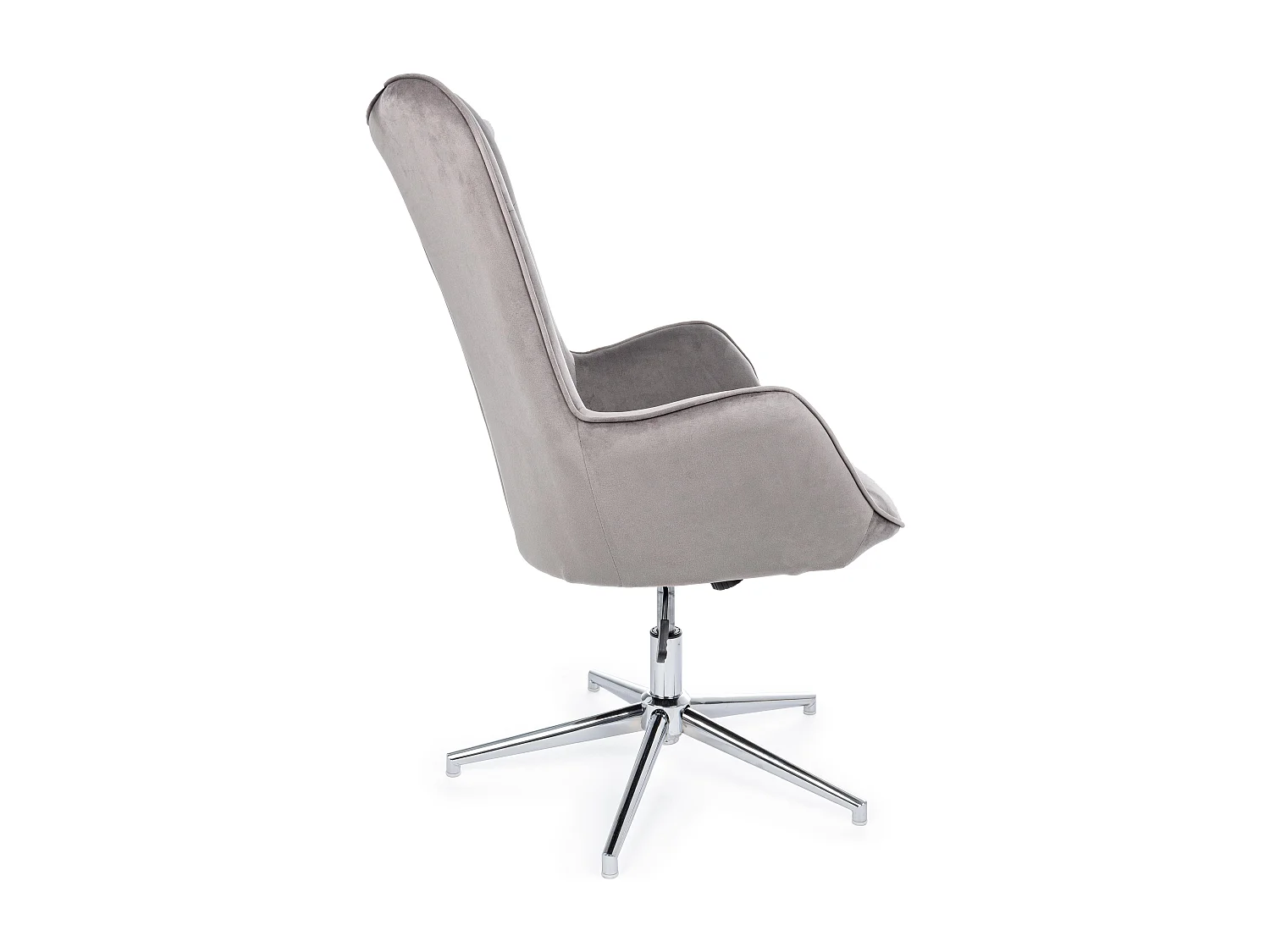 Chaise de bureau réglable en velours gris Farija