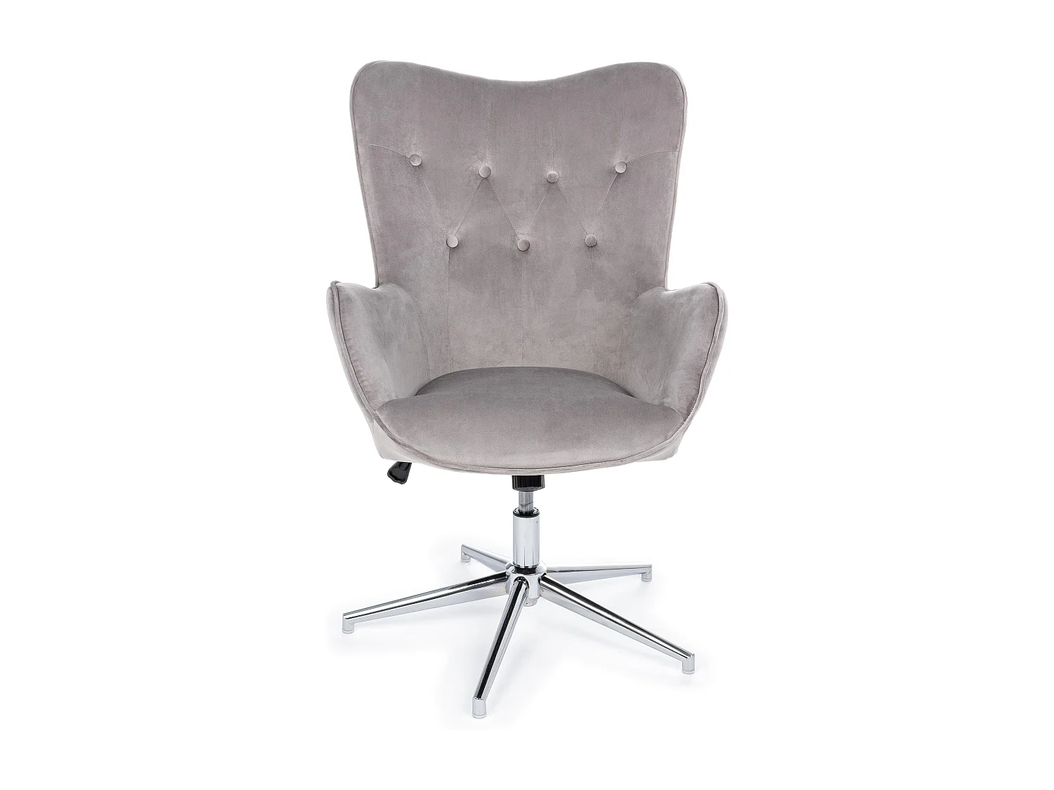 Chaise de bureau réglable en velours gris Farija