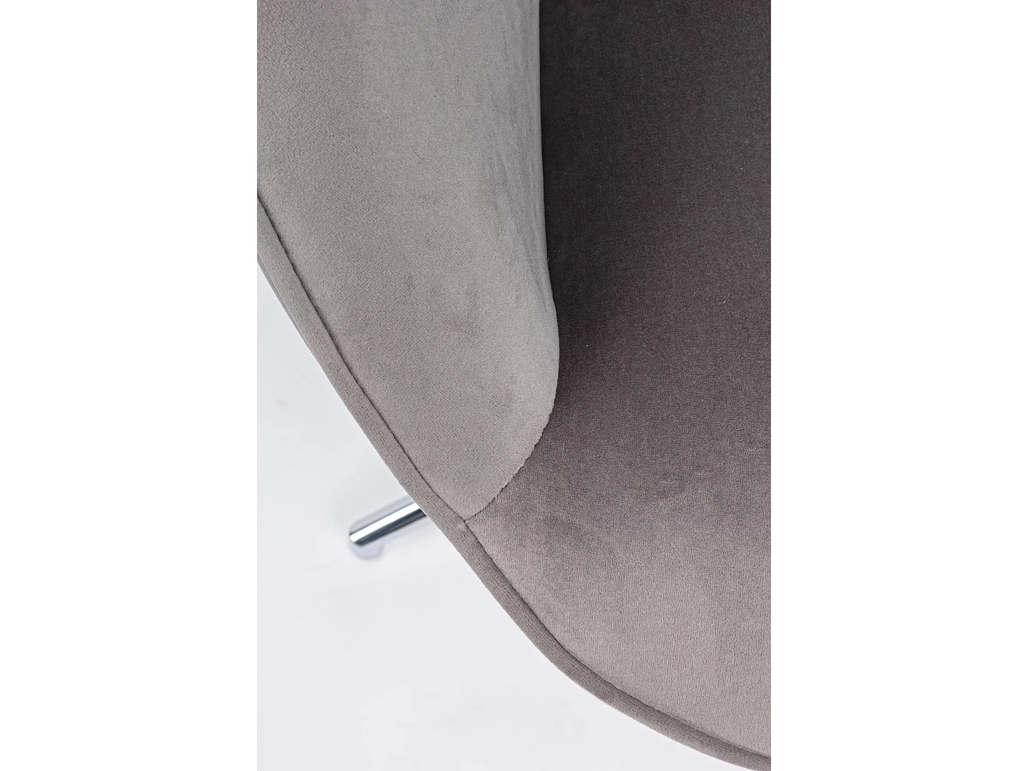 Chaise de bureau réglable en velours gris Farija