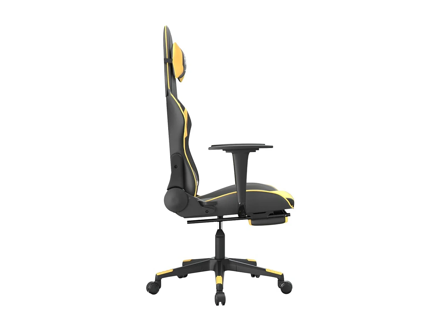 Chaise de jeu de massage et repose-pied Noir doré Similicuir