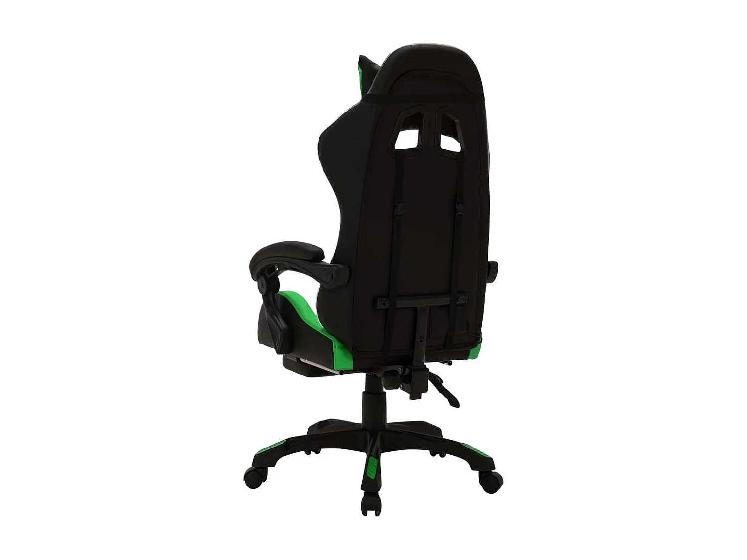 Fauteuil de jeux vidéo avec LED RVB Vert et noir Similicuir
