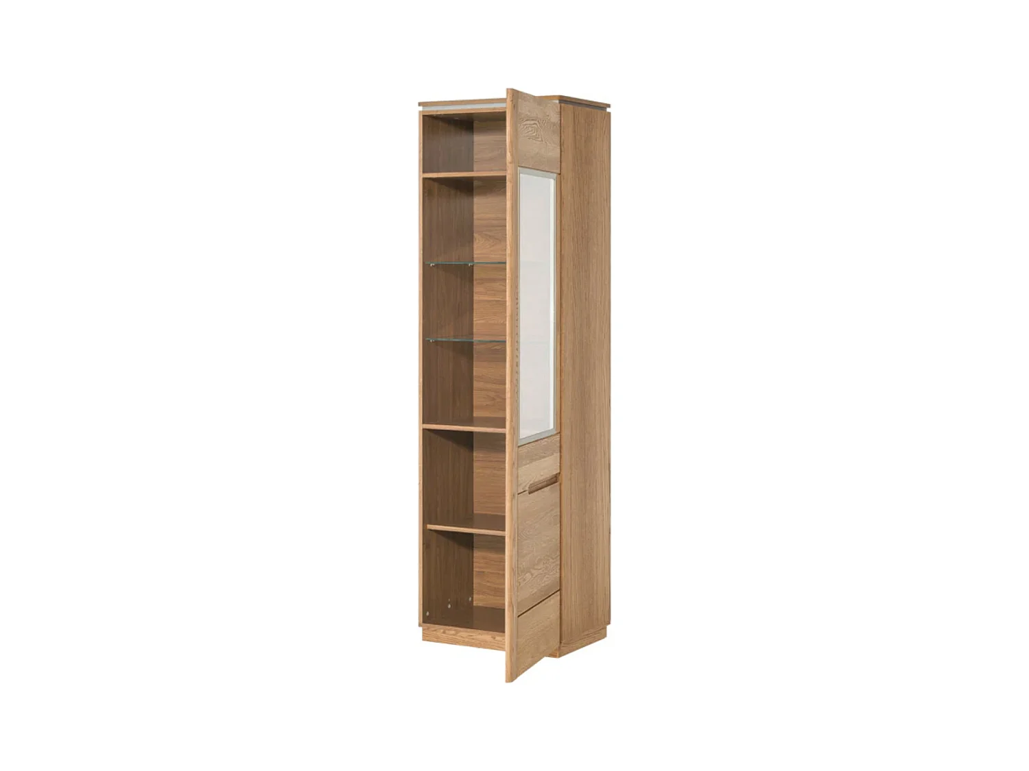 Vitrine en bois de chêne rustique Manky 58cm