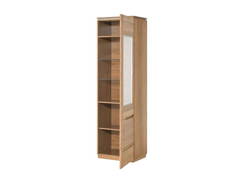 Vitrine en bois de chêne rustique Manky 58cm