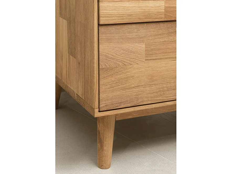 Vitrine en bois de chêne massif 2 portes Kundy