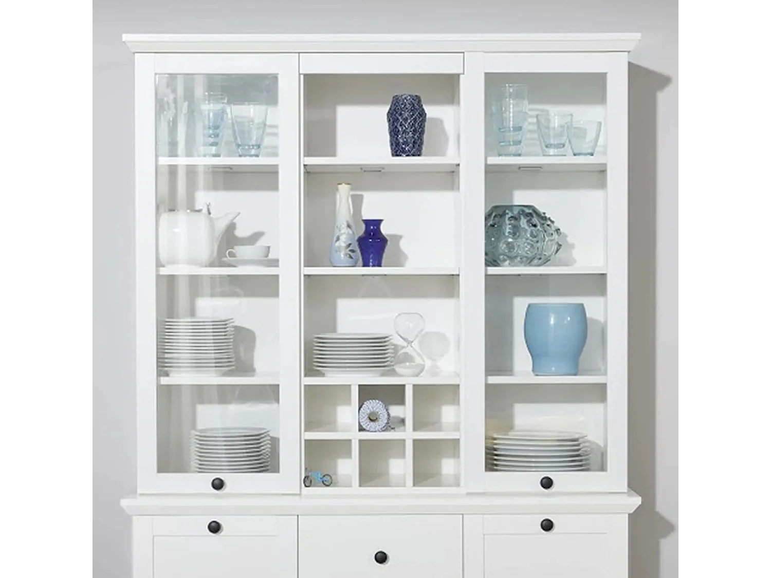 Vitrina 2 puertas en madera MDF blanca Valex