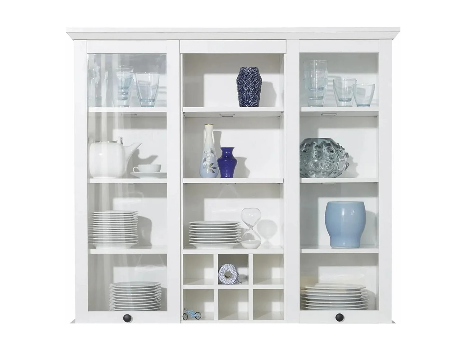 Vitrina 2 puertas en madera MDF blanca Valex