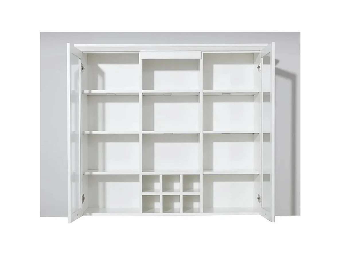 Vitrine 2 portes en bois MDF blanc Valex