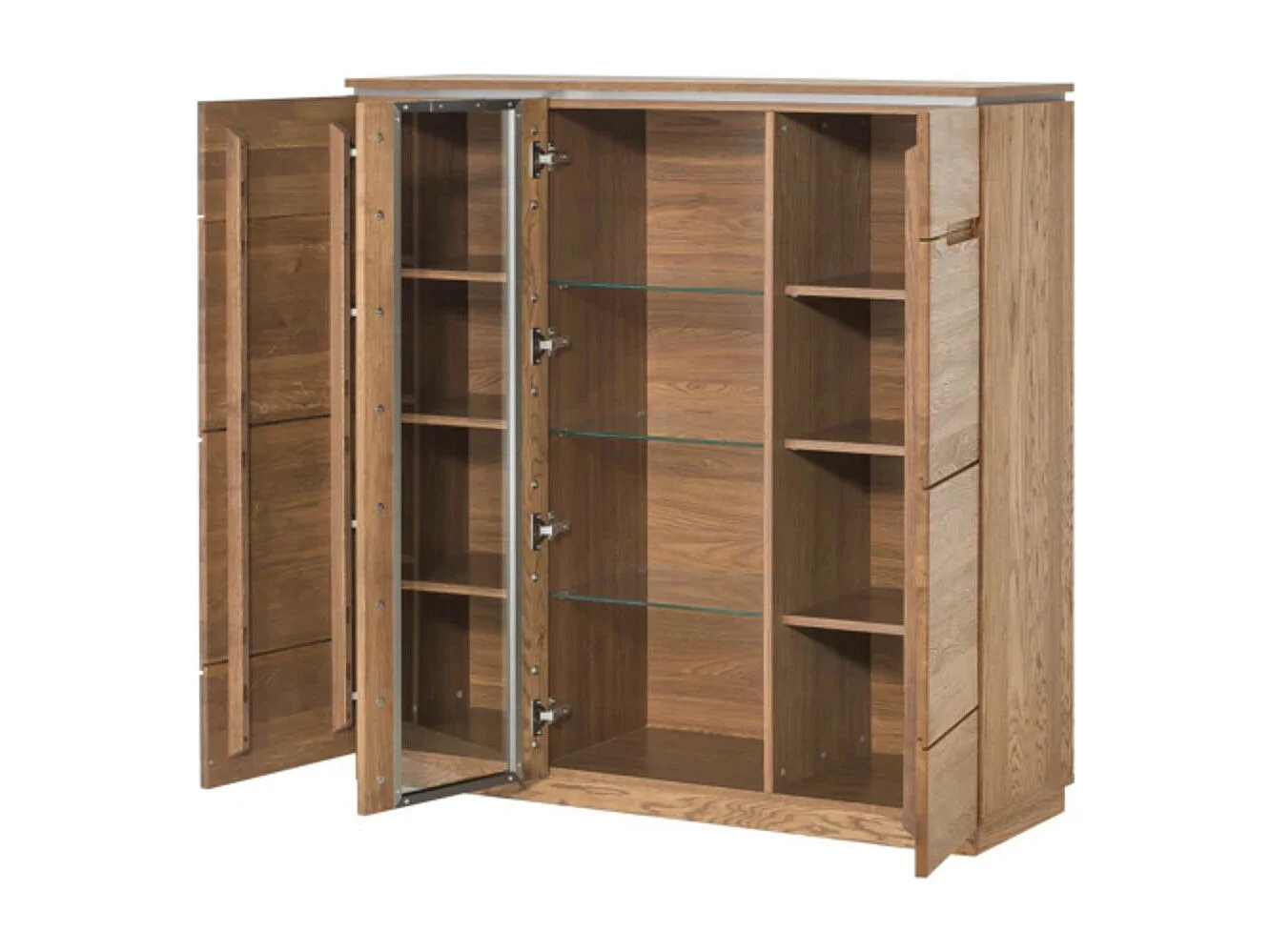 Vitrine en bois de chêne rustique Manky 120cm