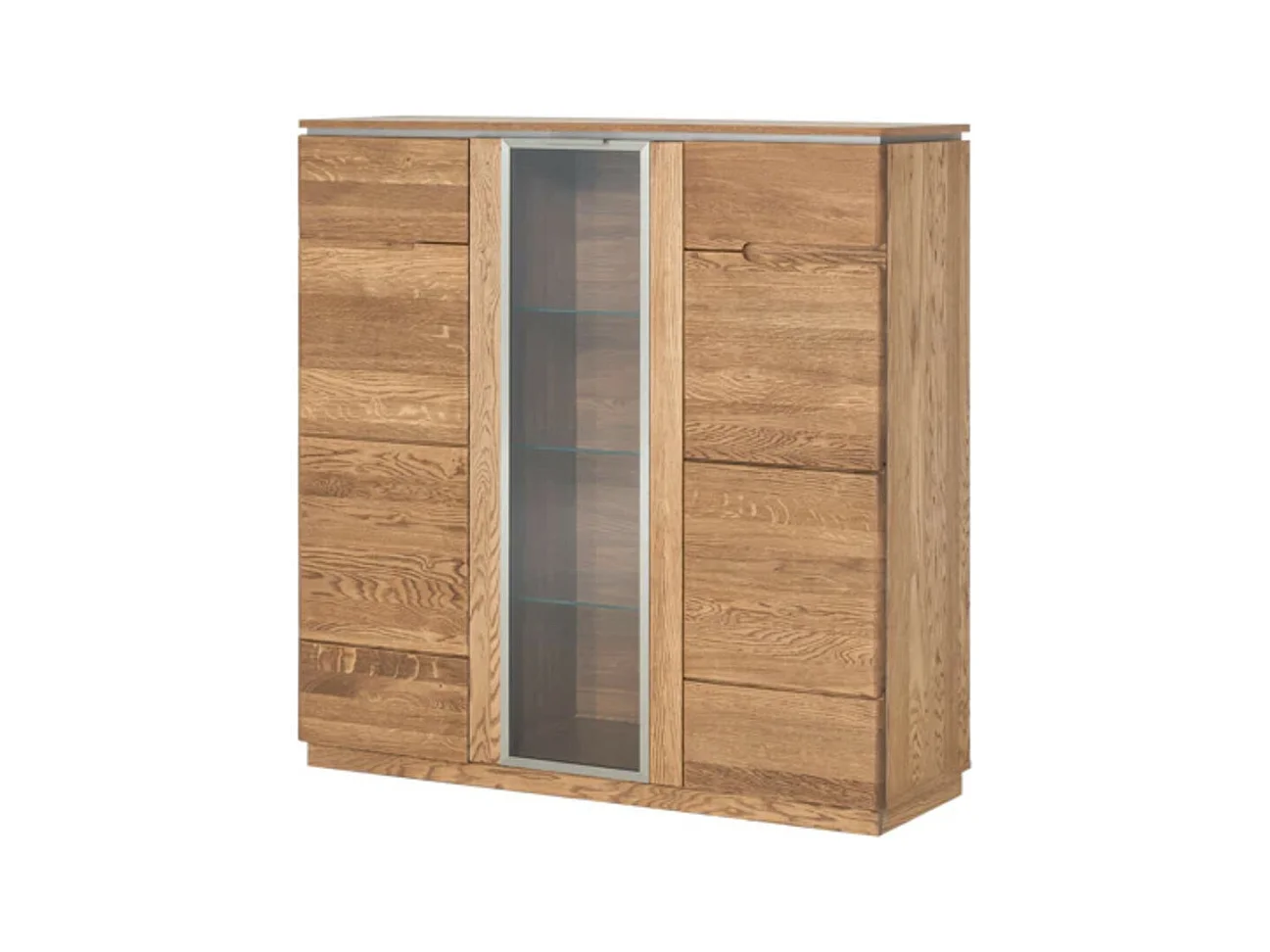 Vitrine en bois de chêne rustique Manky 120cm