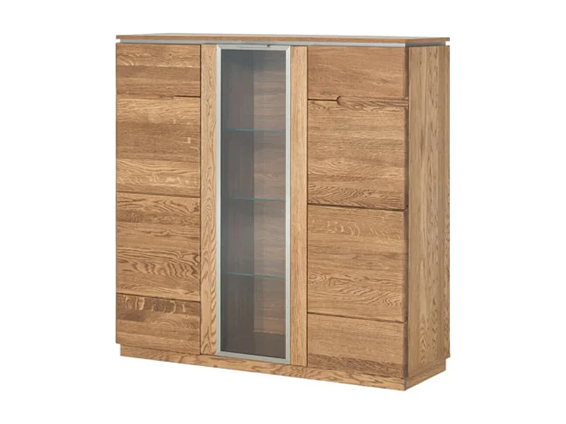 Vitrine en bois de chêne rustique Manky 120cm