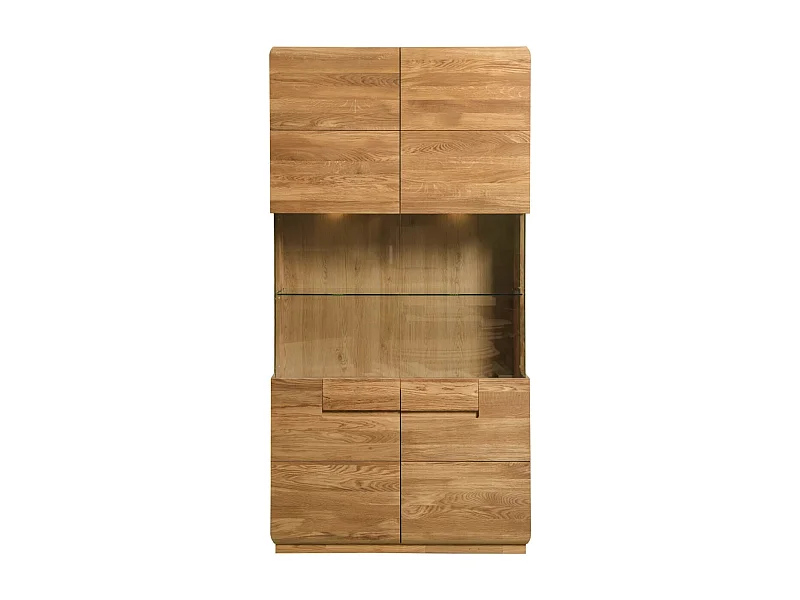 Vitrina Divina madera maciza roble miel 180 cm