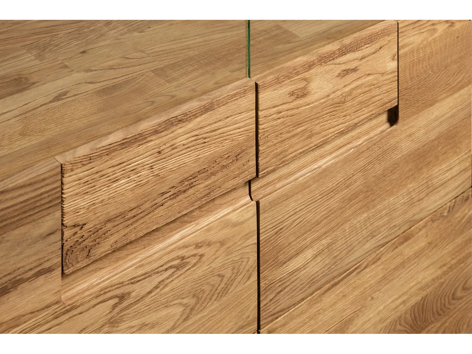 Vitrine en bois massif de chêne miel Divina 180cm