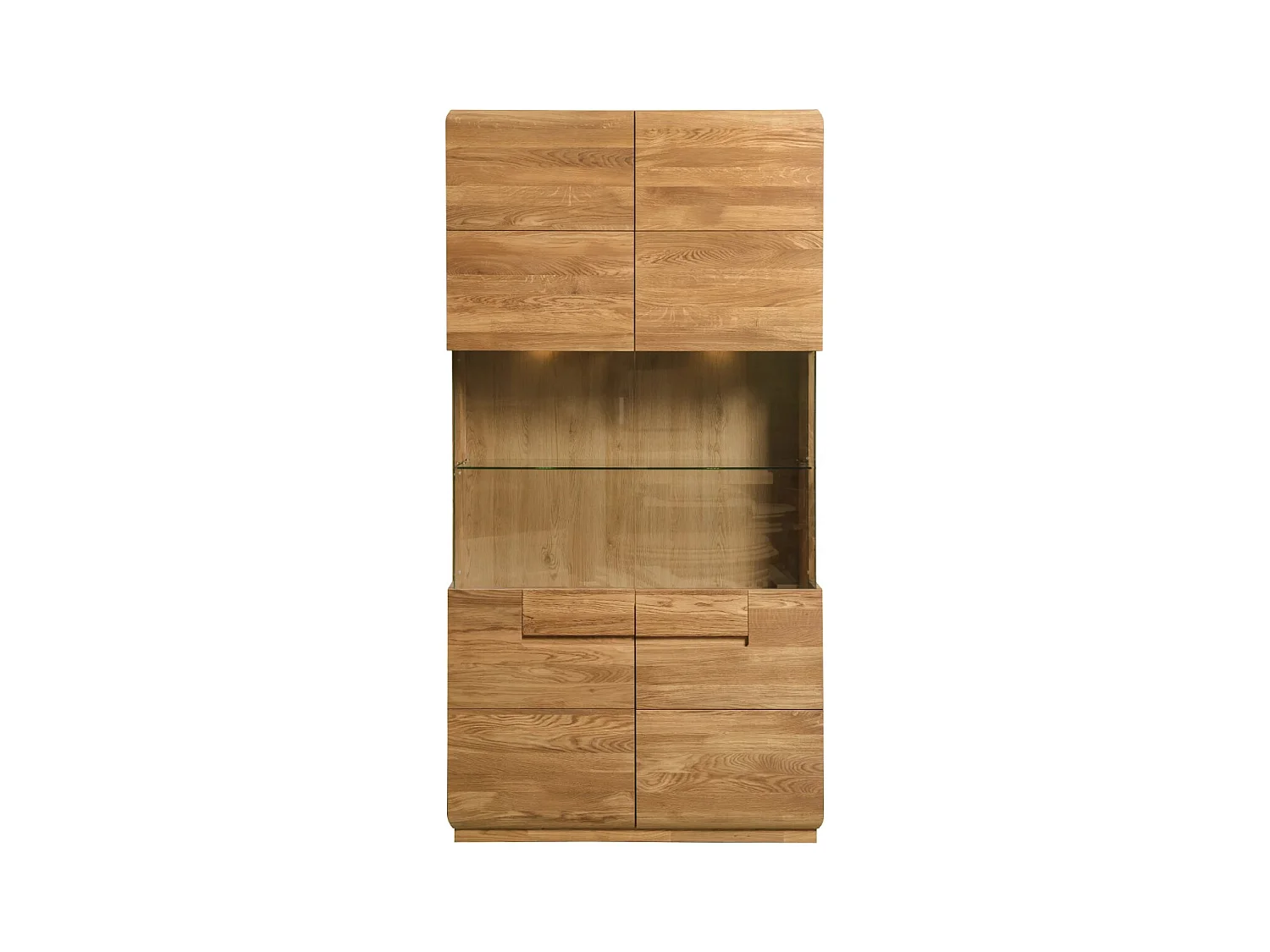 Vitrina Divina madera maciza roble miel 180 cm