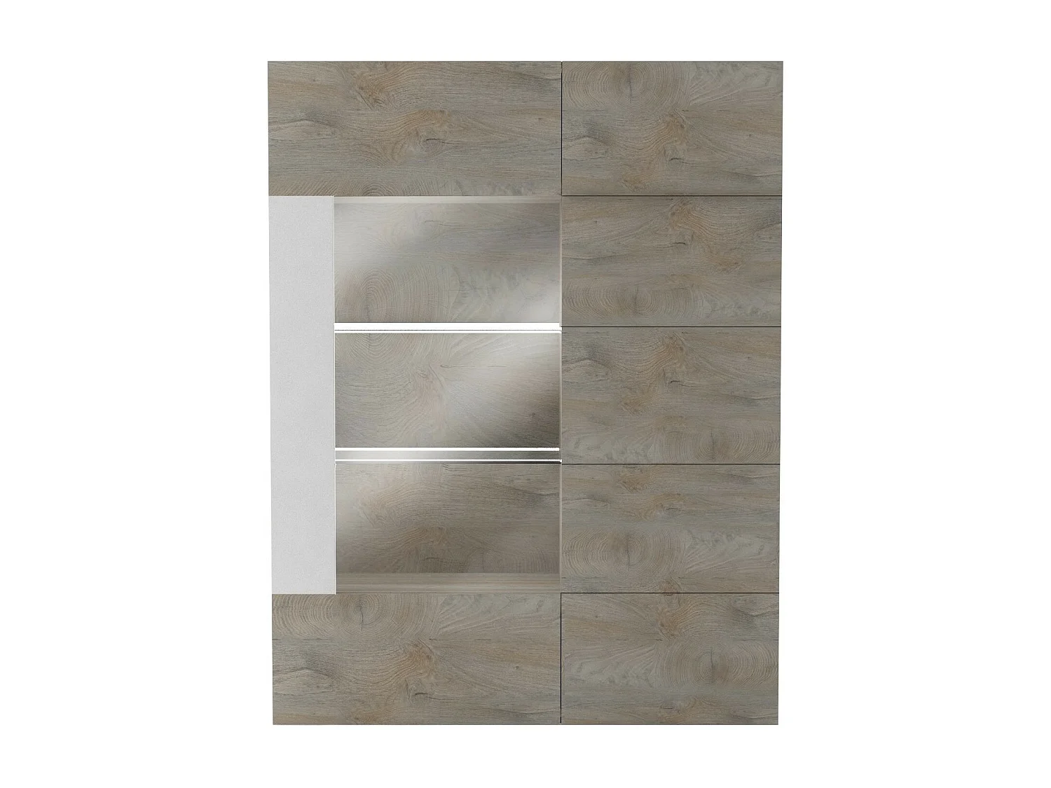 Vitrine 2 portes bois chêne clair Baite