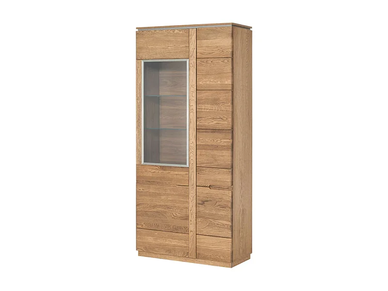Vitrina rústica de madera de roble Manky 90 cm
