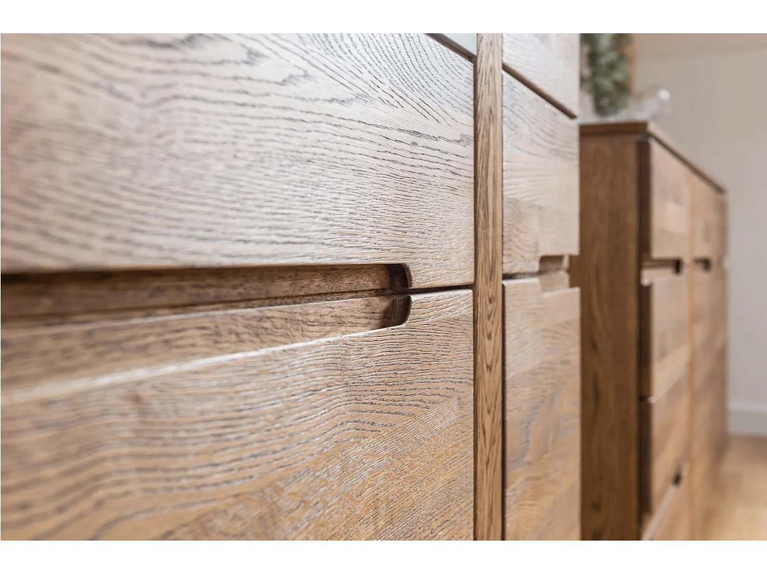 Vitrine en bois de chêne rustique Manky 90cm