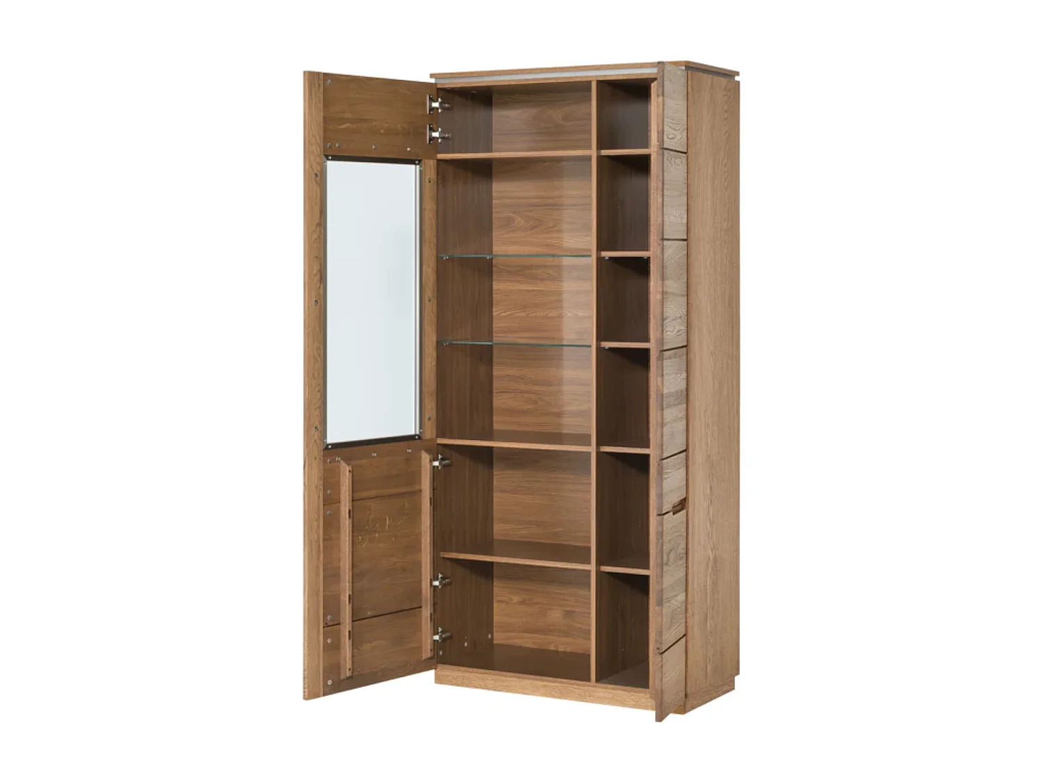 Vitrine en bois de chêne rustique Manky 90cm