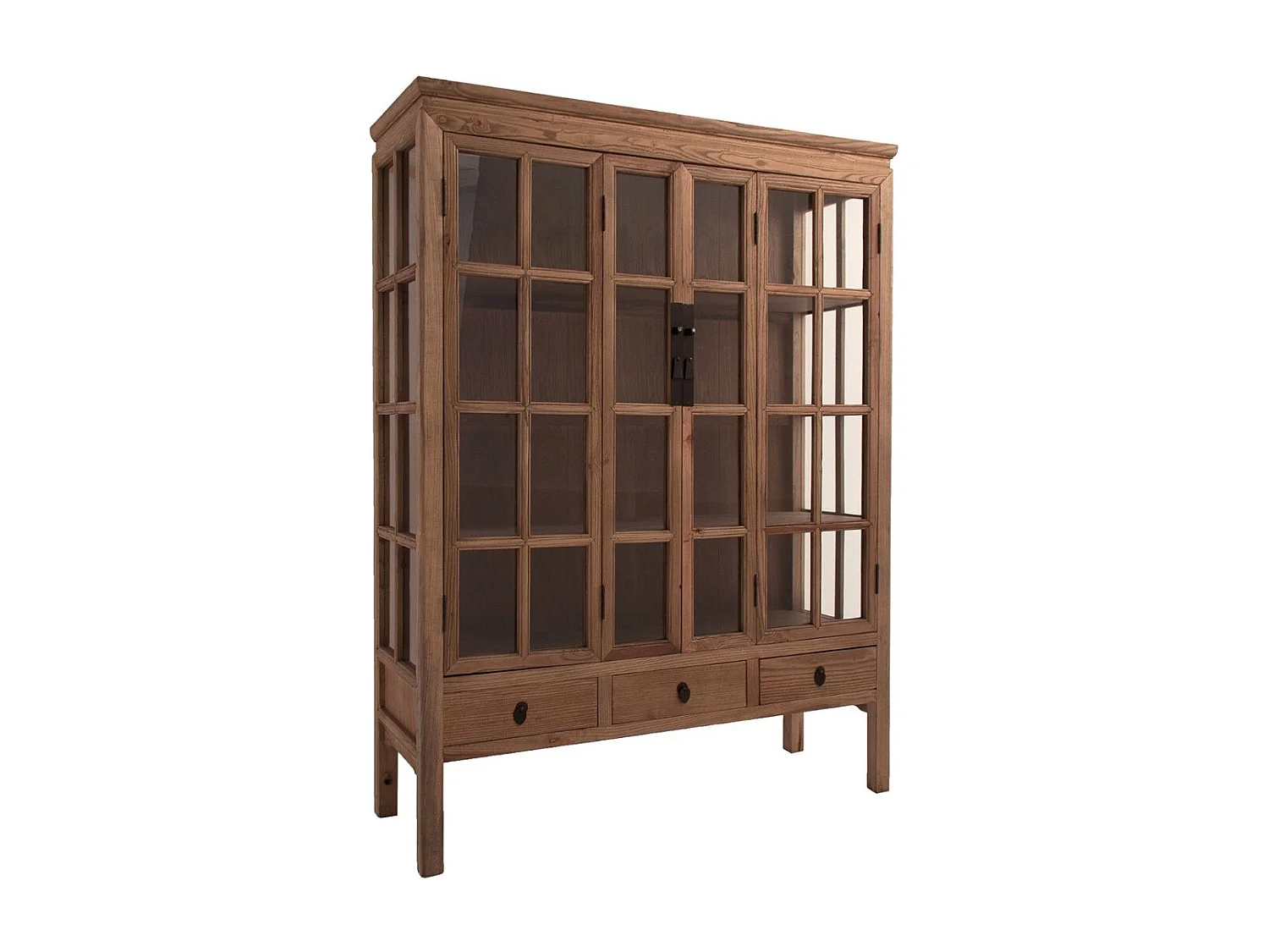 Cómoda Cosyna olmo macizo claro 2 puertas y 3 cajones