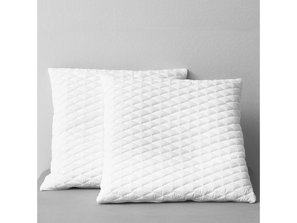 2x Oreillers 80x80x14 Mousse à mémoire de forme