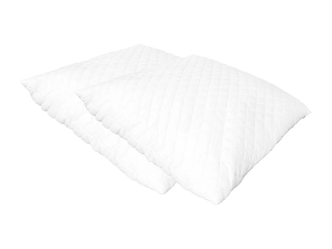 2x Oreillers 80x80x14 Mousse à mémoire de forme