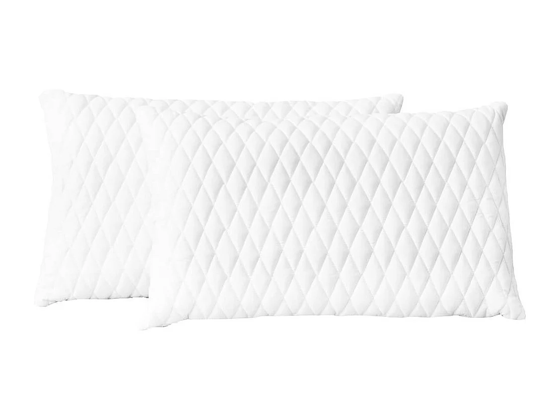 2x Oreillers 60x40x14 Mousse à mémoire de forme