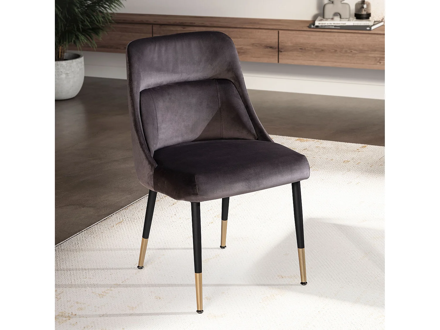 Chaise de salle à manger Velours Design Chaises de Cuisine Tissu Moderne