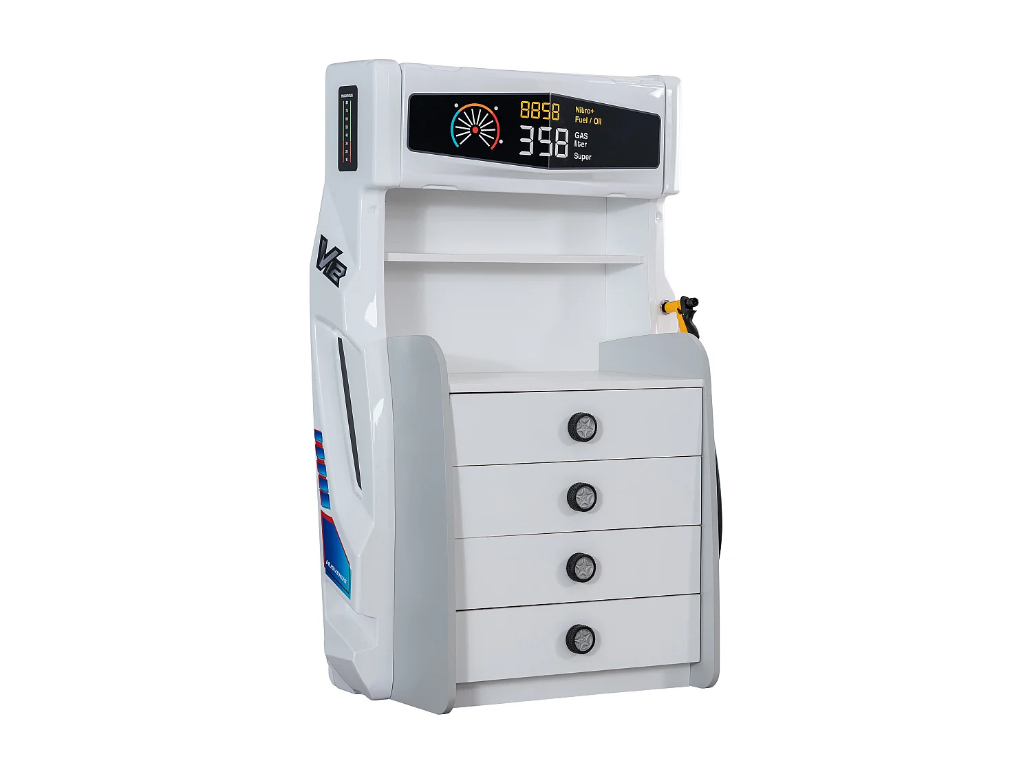 Commode enfant 4 tiroirs blanc Pompe à essence