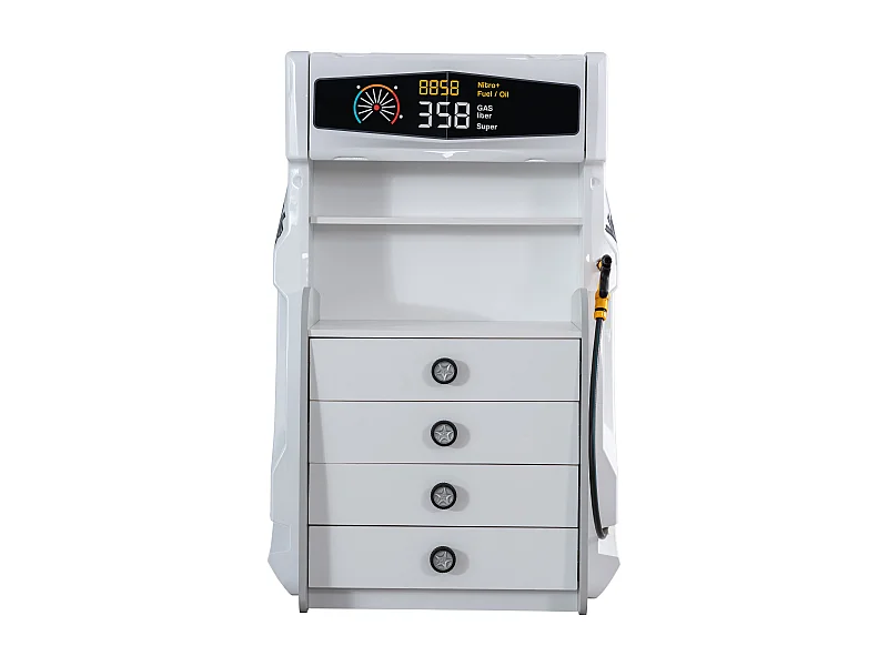Commode enfant 4 tiroirs blanc Pompe à essence