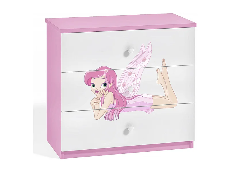 Commode enfant rose petite fée 80cm