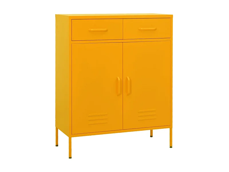Armoire de rangement Jaune moutarde 80x35x101,5 Acier