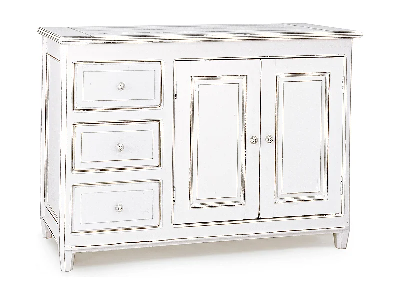 Meuble de rangement bois de manguier blanc Carolina L 120cm