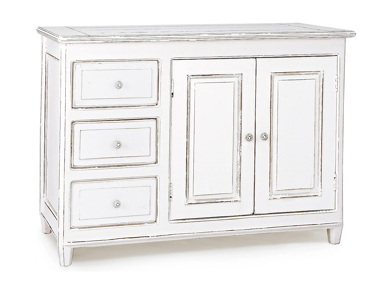 Meuble de rangement bois de manguier blanc Carolina L 120cm