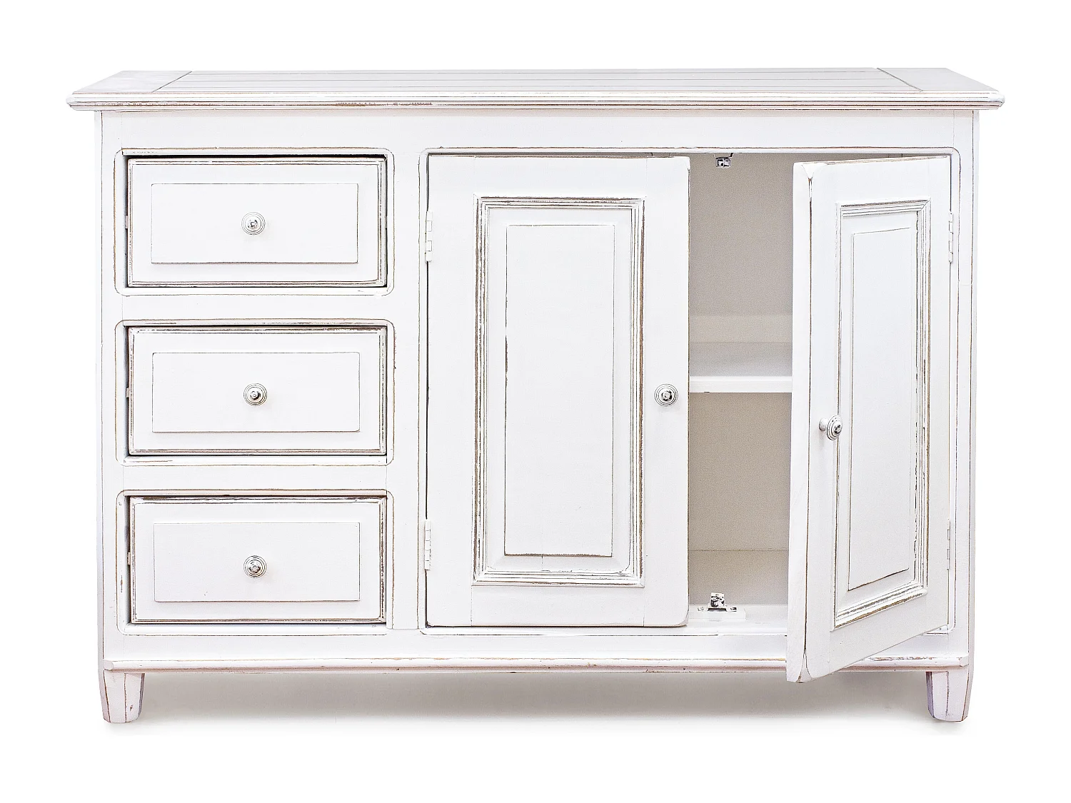 Meuble de rangement bois de manguier blanc Carolina L 120cm