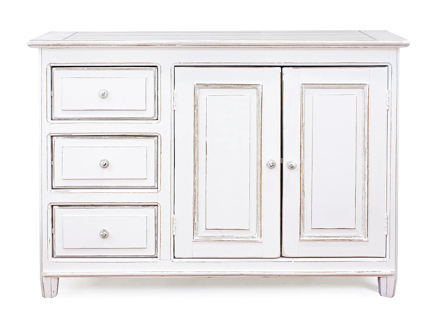 Meuble de rangement bois de manguier blanc Carolina L 120cm