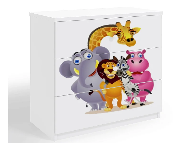 Zoo witte kinderladekast 80 cm