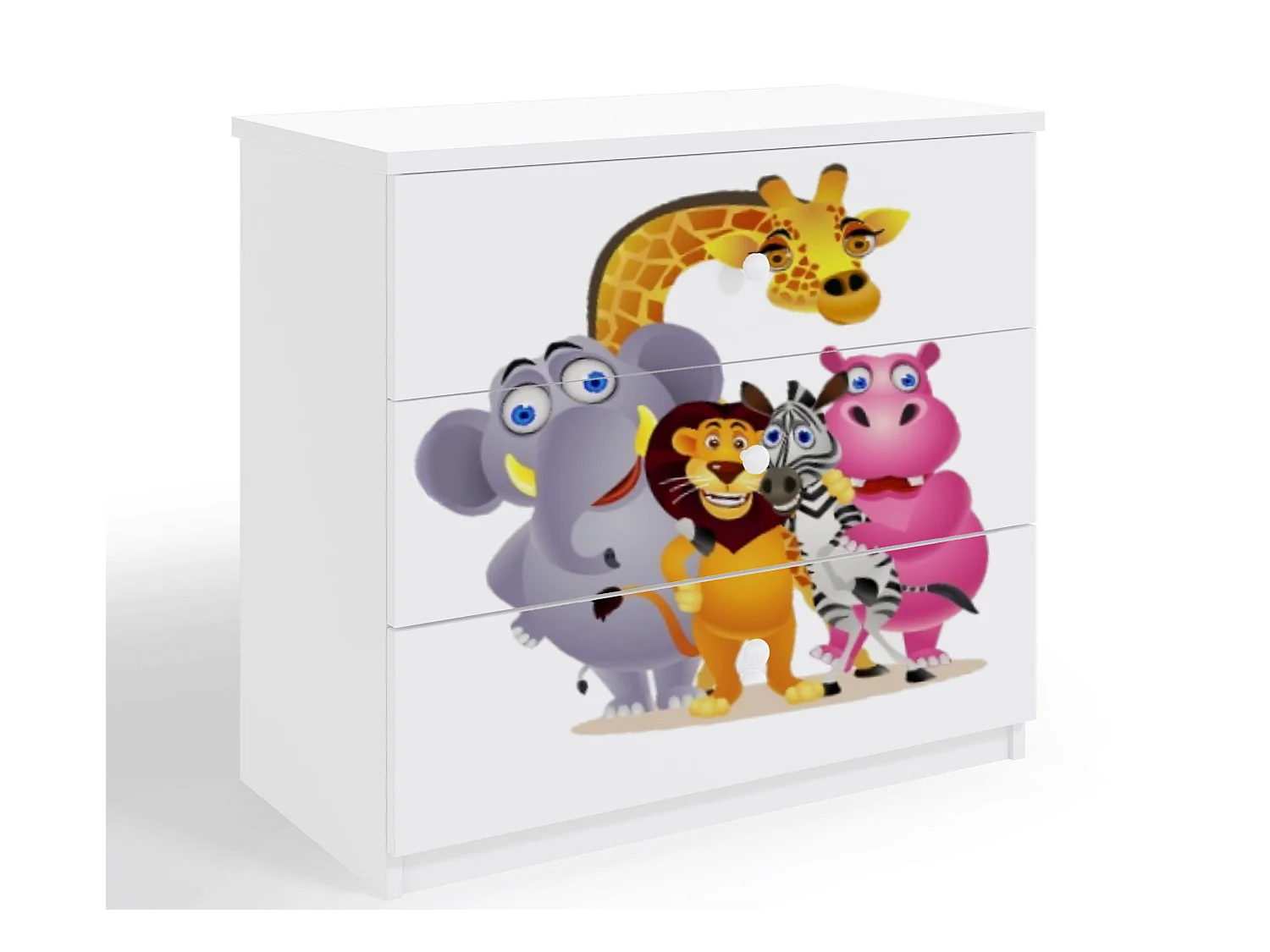 Commode enfant blanche Zoo 80cm