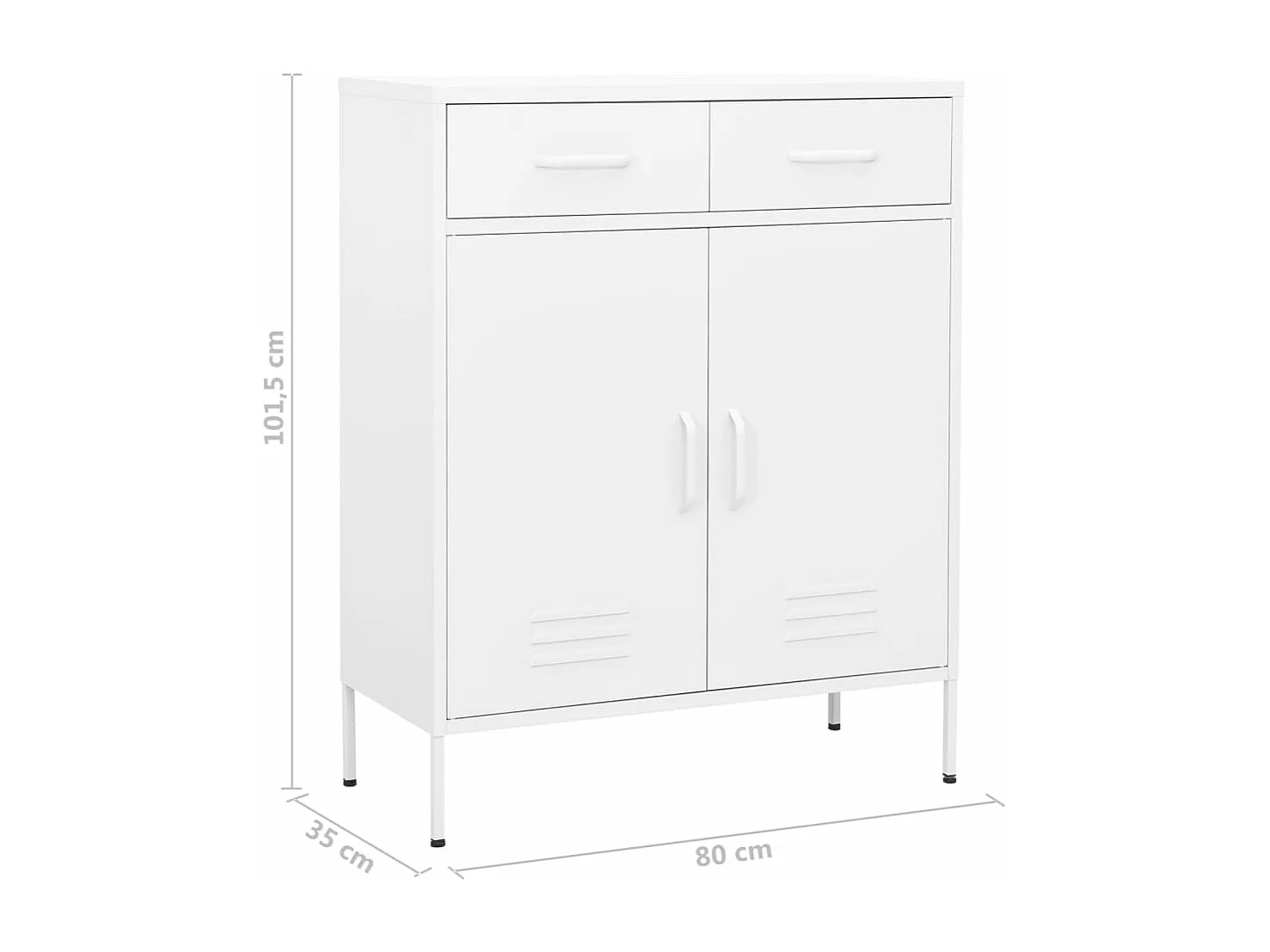 Armoire de rangement Blanc 80x35x101,5 Acier 3