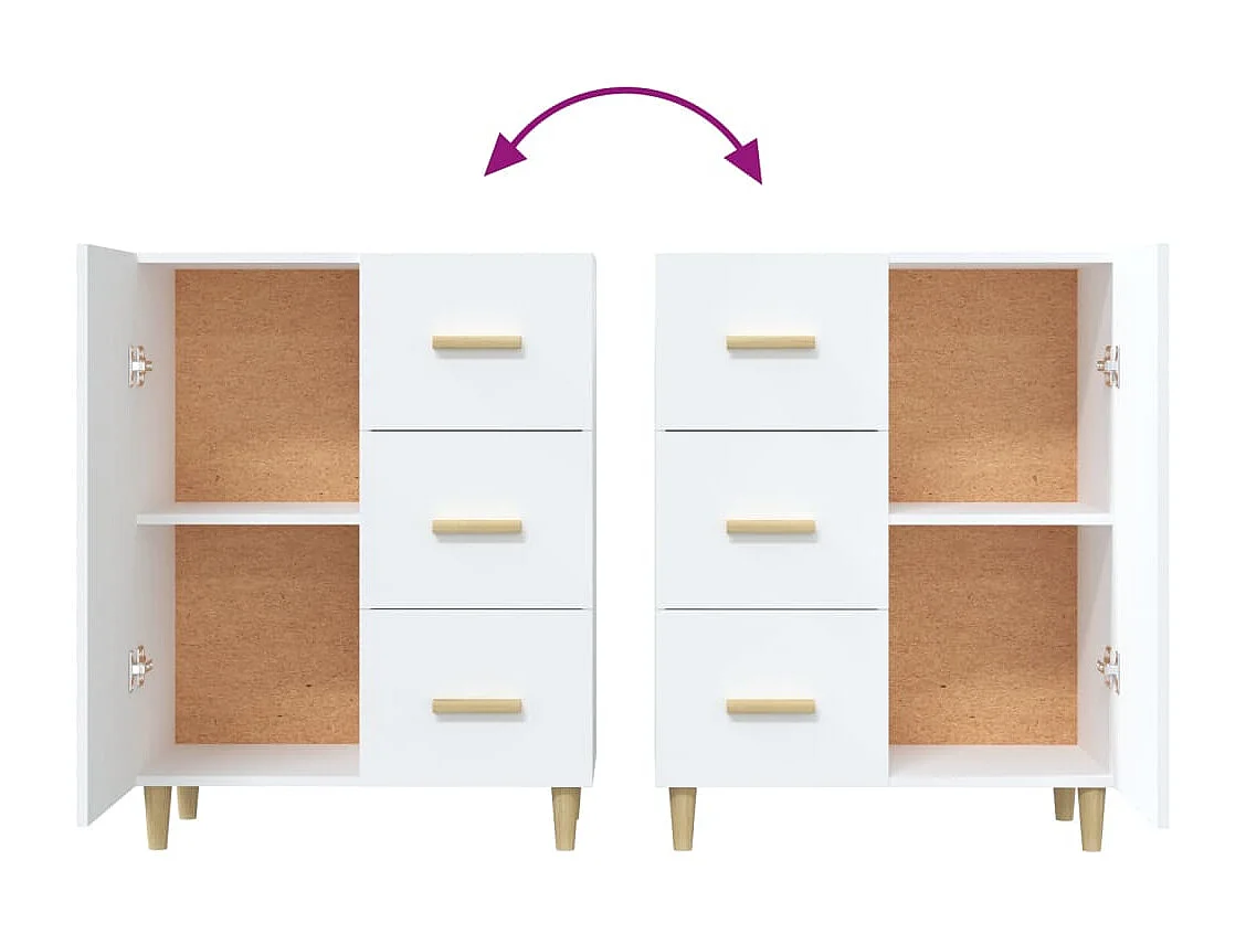 Commode Blanc 69,5x34x90 Bois d'ingénierie Vilo