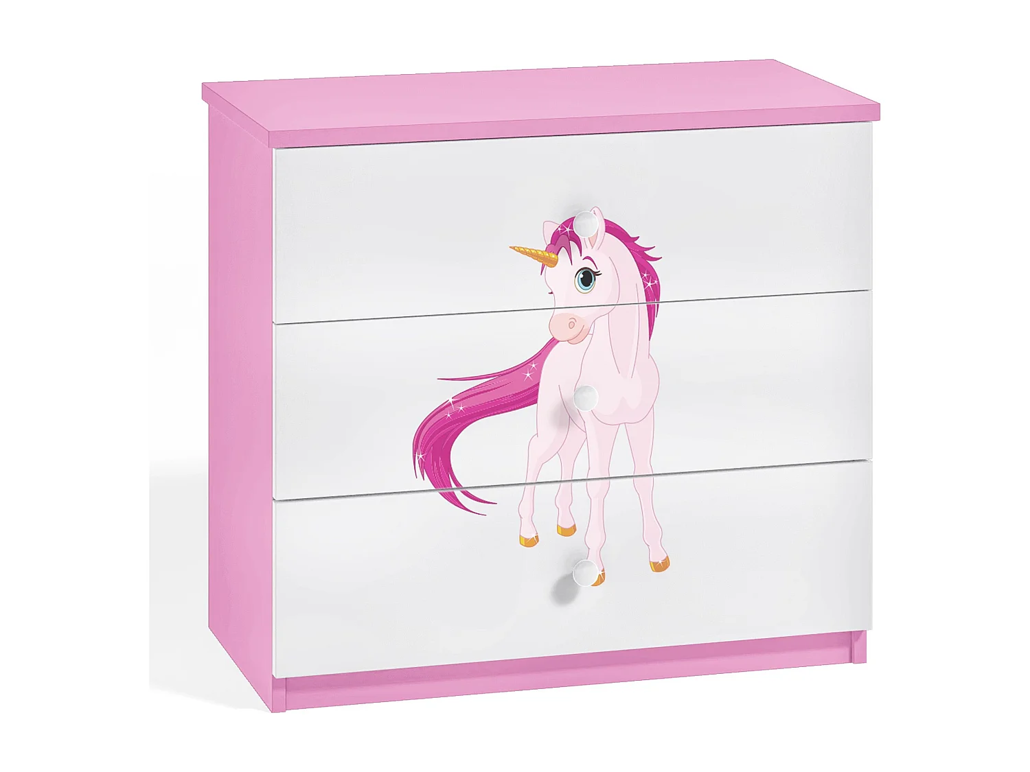 Cómoda infantil unicornio rosa 80 cm