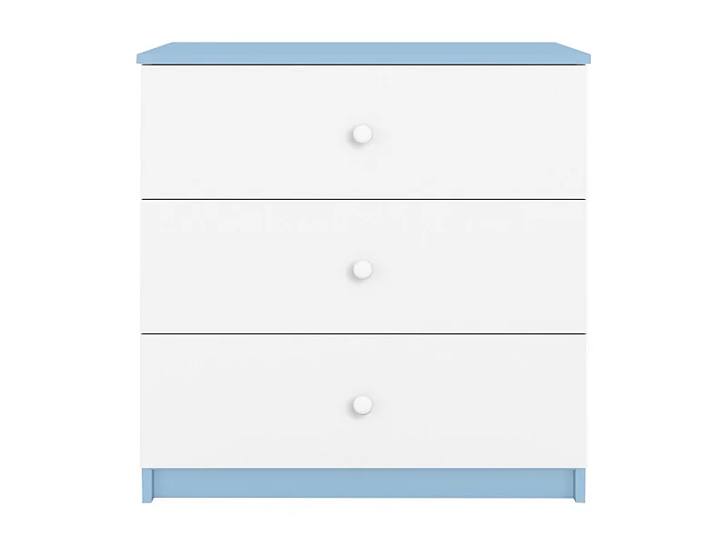 Commode enfant bleue et blanche Drimy 80cm