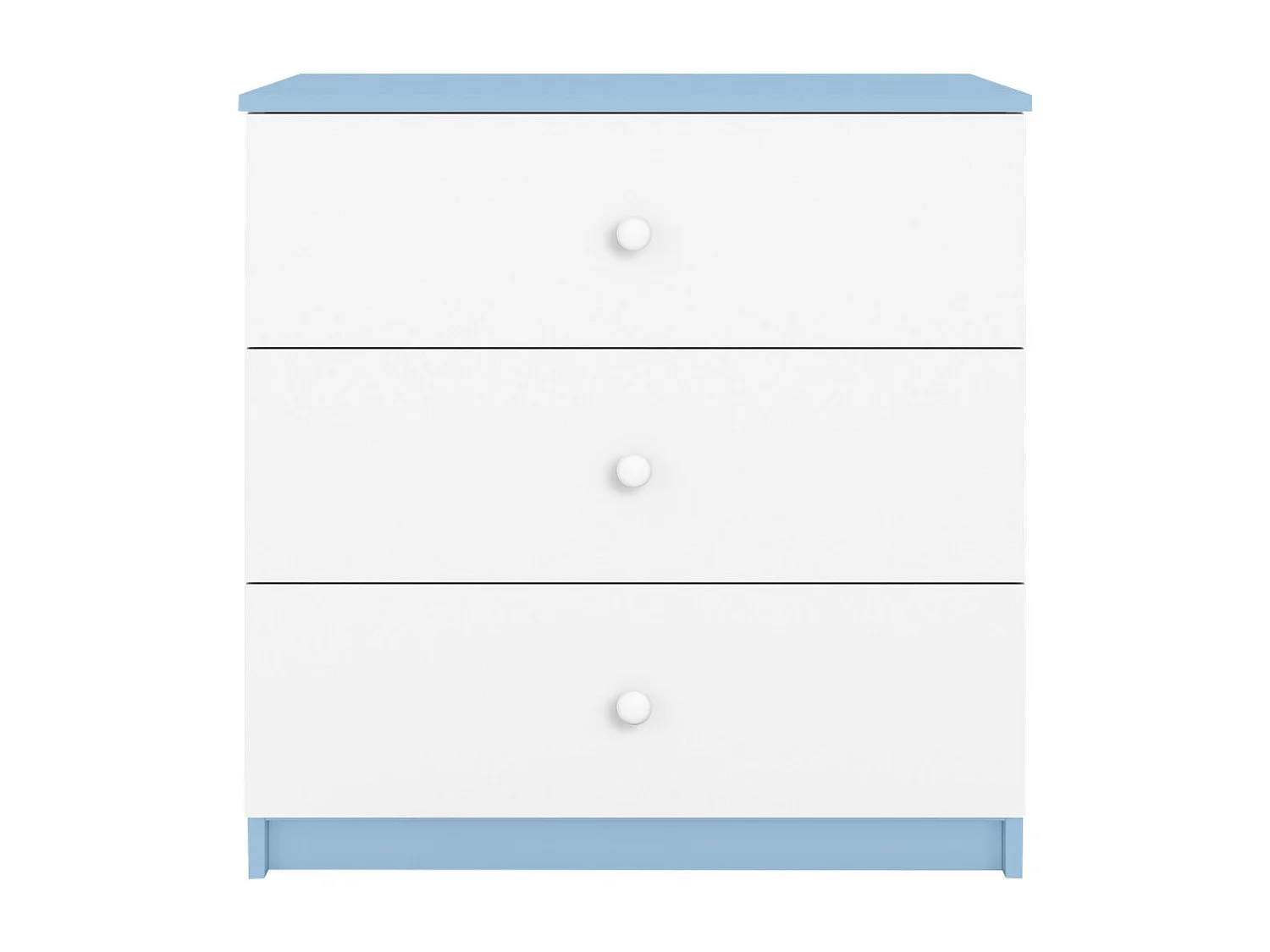 Drimy blauw-witte kinderladekast 80 cm